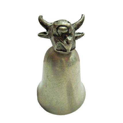 Vintage Pewter Bull head Base Drinking Cup Shot glass 3"