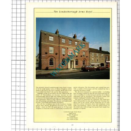 The Londesborough Arms Hotel Market Weighton Yorkshire Advert - 1995 Cutting
