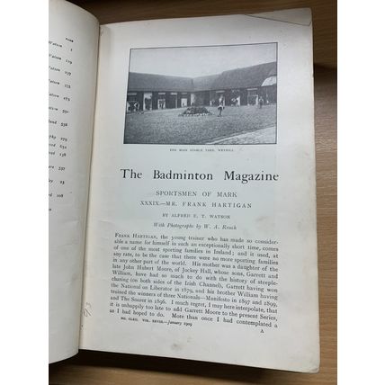 JAN TO JUNE 1909 THE BADMINTON MAGAZINE SPORTS BOUND VOL 28 BOOK (P12) AA