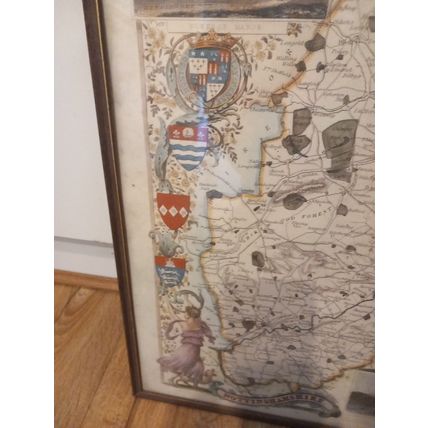 Map of Nottingham Framed Picture Sherwood Forrest Robin hood Nottingham