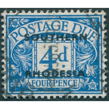 Southern Rhodesia 1951 4d blue Postage Due SGD5 used