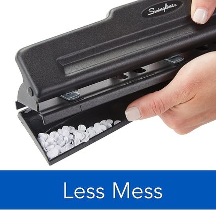 10-Sheet Desktop Three-Hole Adjustable Punch 9/32" Holes Black