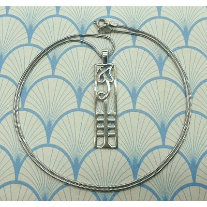 Vintage 925 Sterling Silver Charles Rennie Mackintosh Large Pendant Necklace