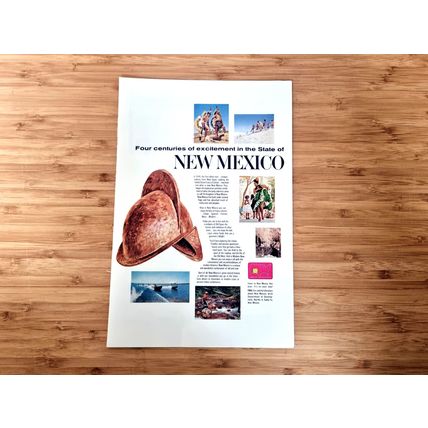 Vintage New Mexico Travel Advertisement | Four Centuries Tourism | Native USA