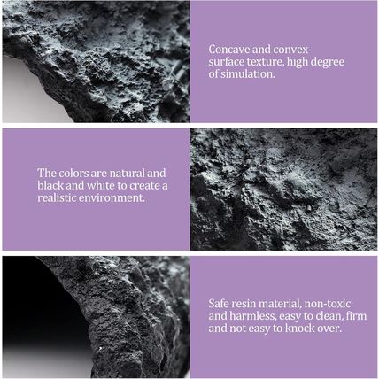 NOMAL Reptile Rock Hide Cave Large Reptile Habitat Turtle Hideouts Cave for Liza