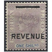 Sierra Leone 1896 1/- Revenue (crease) Mounted Mint...