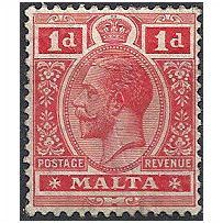Malta 1921 SG99 1d Scarlet Mounted Mint...