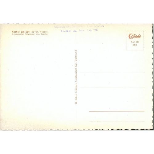 Switzerland Postcard - Kochel am see (Bayer Alpen) Alpenhotel Schmied von Kochel