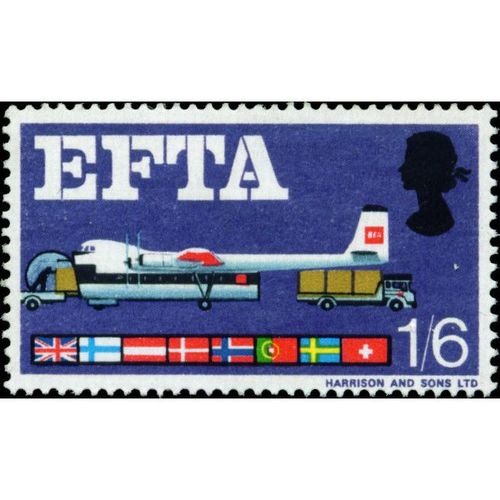 Great Britain 1967 EFTA 1s 6d Ordinary Unmounted Mint NHM SG 716 Sc 481 stamp