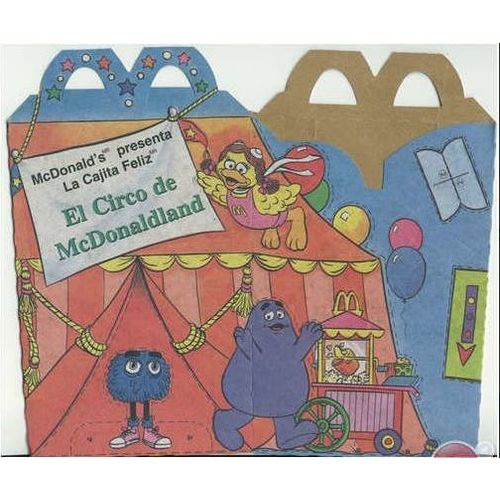 1996 McDonalds El Circo de McDonaldland Happy Meal Box