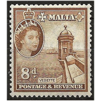 Malta 1956 SG275 8d Bistre Brown Unmounted Mint . ..