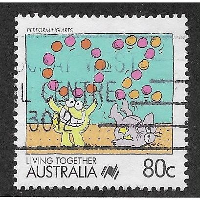 AUS 1988 80c 'LIVING TOGETHER - PERFORMING ARTS' FINE USED (EBID67-214)