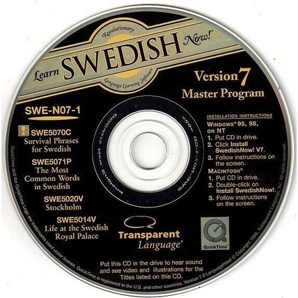 Learn SWEDISH Now! CD-ROM for Win/Mac - NEW CD in SLEEVE