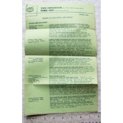 1964 The Observer Time Off Holdays Young People Great Britain