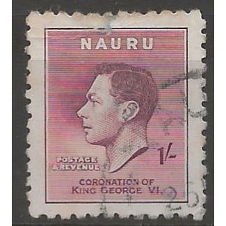 Nauru 1937 SG47 1/- Purple Coronation Fine Used .