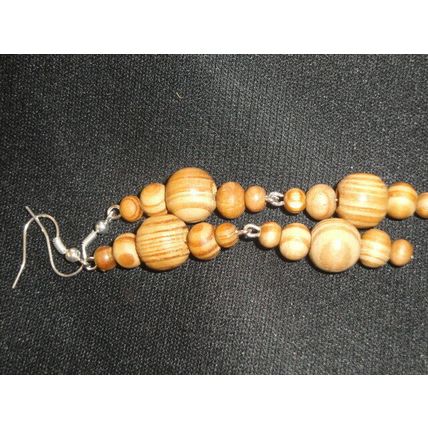 Handmade 70mm undyed natural wood earrings NEW