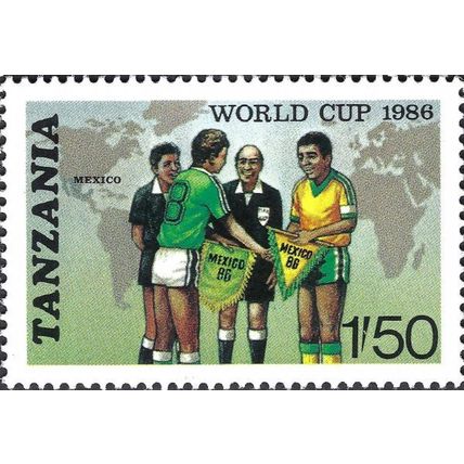 TANZANIA, FOOTBALL, FIFA World Cup Mexico, green 1985, 1/50