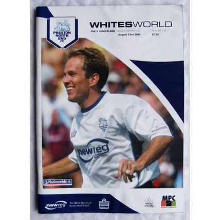 2003 programme Preston North End v. Sunderland