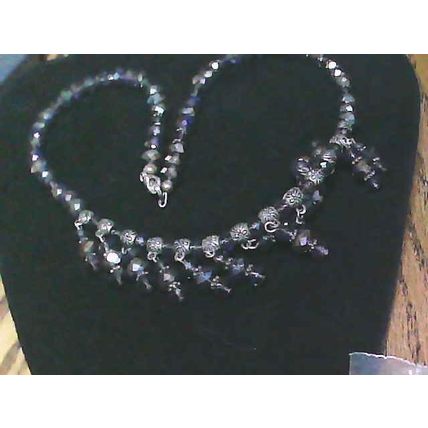 Gunmetal Gray Faceted Beaded Necklace set