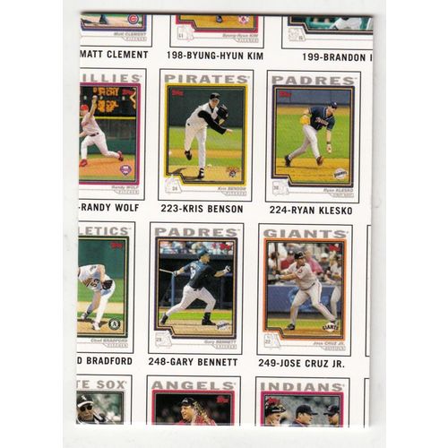 2004 Topps Traded & Rookies Checklist 8 (Red Back) Puzzle Piece #38