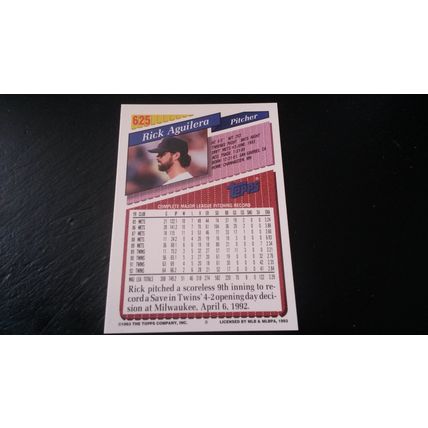 1993 Topps Card # 625 Rick Aguilera MInt (9) Minnesota Twins