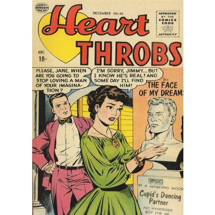 Heart Throbs 1950s Love Comic Book Cupids Statue Postcard