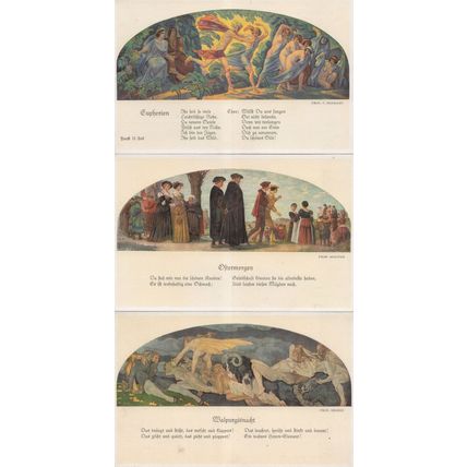 Euphorion Walpurgeinacht Oftermorgen 3x German Theatre Old Postcard s
