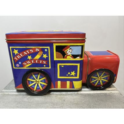 Christmas Tin Truck Treats & Sweets EMPTY Collectible Tin Storage Container