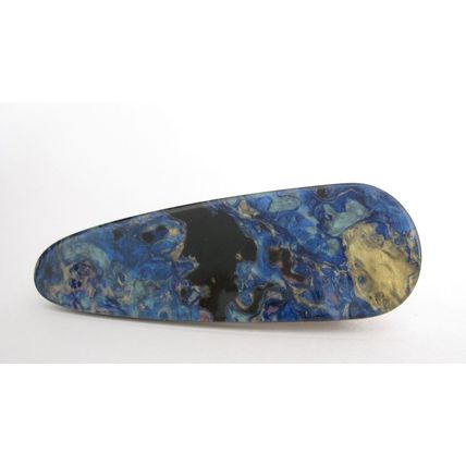 2 1/2 inch abalone shell effect blue multi-color marbled alligator hair clip