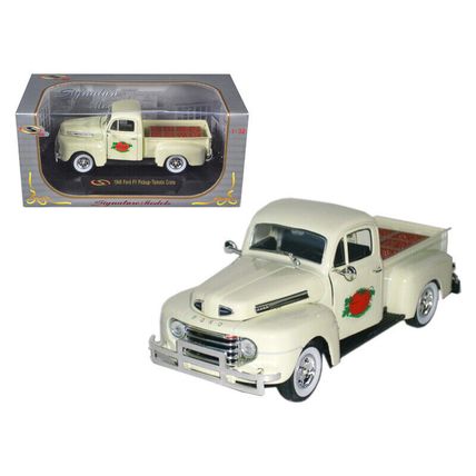 1949 Ford F-1 Delivery Pickup Truck Cream with Tomato Crates 1/32 Diecast Mod...