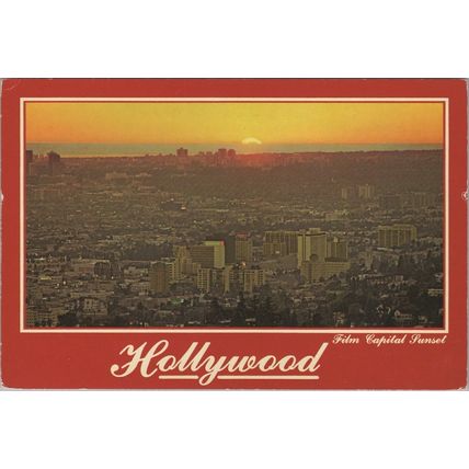ZAYIX Postcard Pacific Sunset Hollywood Santa Monica Century City 083022PC28