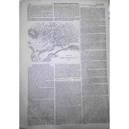Melbourne : Map and story with engravings - Illustrated London News, 1855