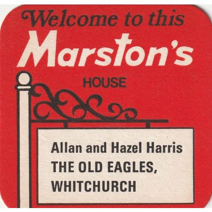 BEER MAT - MARSTONS BREWERY - THE OLD EAGLES, WHITCHURCH- (Cat No 188) - (1979)