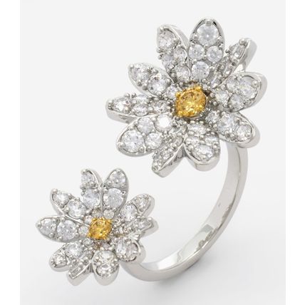 SWAROVSKI Silver Tone Crystal Daisies Ring - NEW in Box