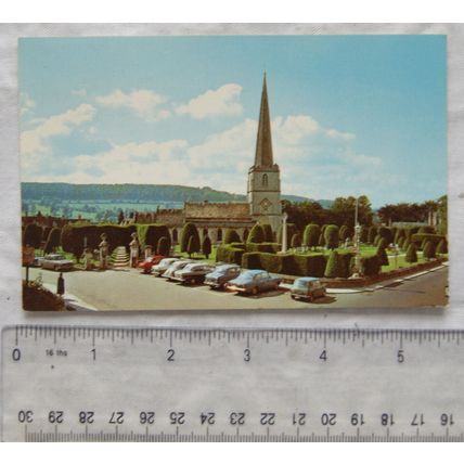 1970 postcard Painswick Victoria Square and Church