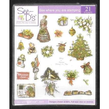 See-D's. Vintage Christmas (50318) Rubber Stamp Set. Stamping Cardmaking Crafts