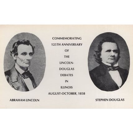 125th Anniversary Of Illinois Lincoln Douglas 1858 Debates USA Postcard