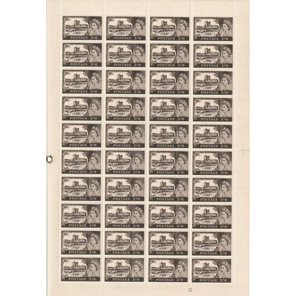 GB QEII 1967-69, SG759-762, SG595K. 5x Complete Castle sheets.