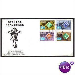 1976 GRENADINES SCOUTS 14TH JAMBOREE TO 75C FDC