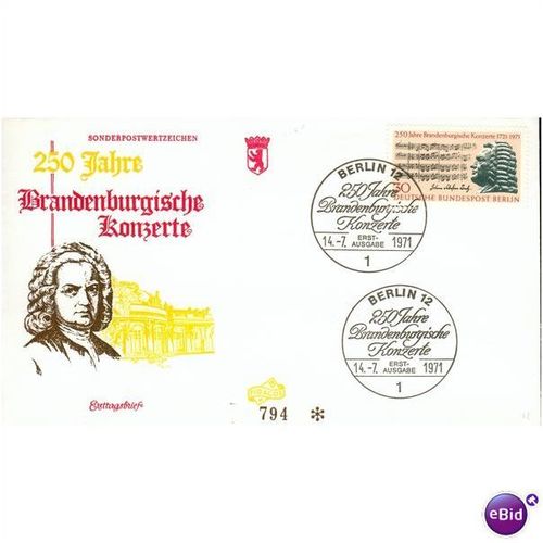 Germany FDC 1971 - SG B393 - 250 Jahr Brandenburgische Konzerte