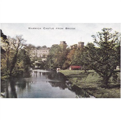 Warwick Castle from Bridge Warwickshire Postcard War2036