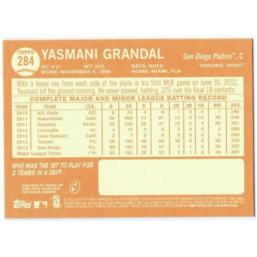 2013 Topps Heritage - #284 - Yasmani Grandal