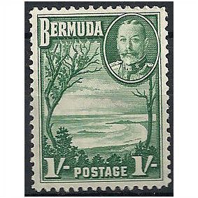 Bermuda 1936 SG105 1/- Green Mounted Mint .. .