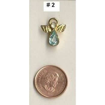 JEWELLERY #2: Brass Clamped Gold Plated Angel Style Aquamarine Colored Pin