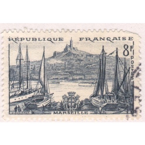 France 1955 - SG1263 - 8fr blue - Marseilles - used 2