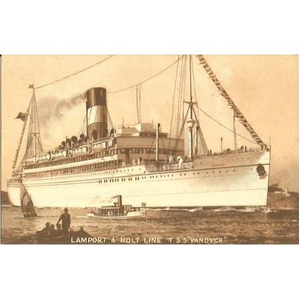 Lamport & Holt SS VANDYCK Company Art Postcard