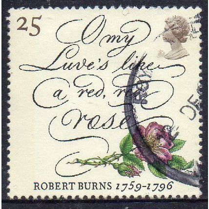 GB 1995 Death Bicentenary of Robert Burns - "... like a red, red rose" 25p Used