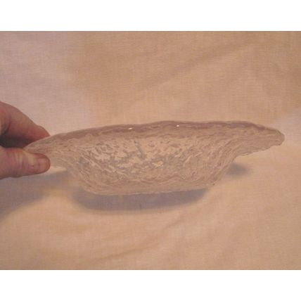 Texture Clear Glass Dish Art Glass Candy Trinket Heavy