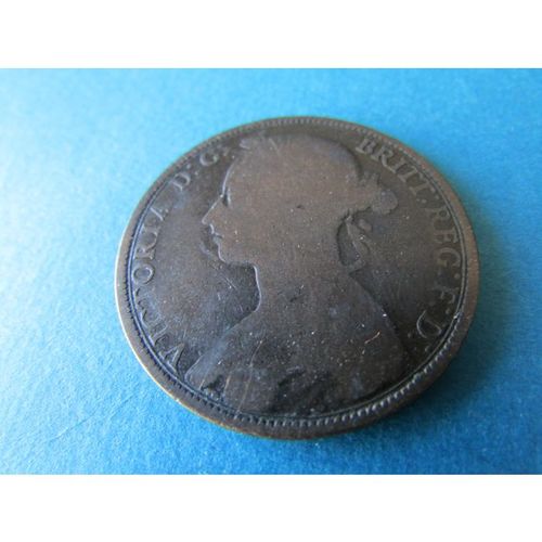 1893 QUEEN VICTORIA ONE PENNY - COIN - 4 FREE POST. AA.