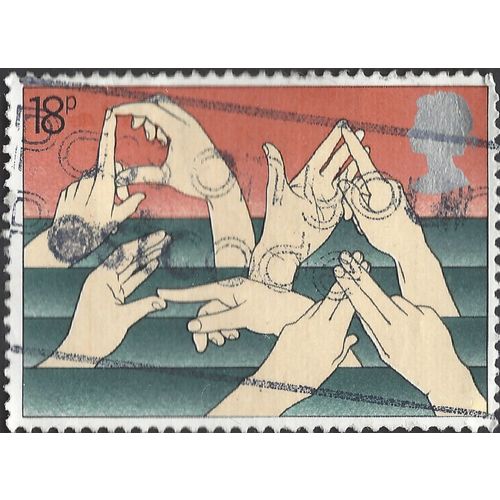 GB, Sign Language, orange & green 1981, 18p